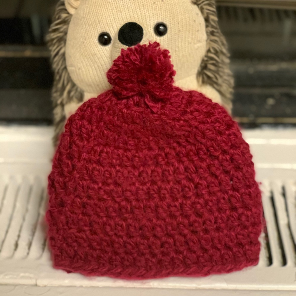 Handmade Crochet Baby Beanie Hat with Pompom
